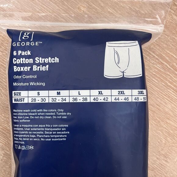 NWT George 6-Pack Cotton Stretch Boxer Brief (Small 28-30) - Picture 4 of 4